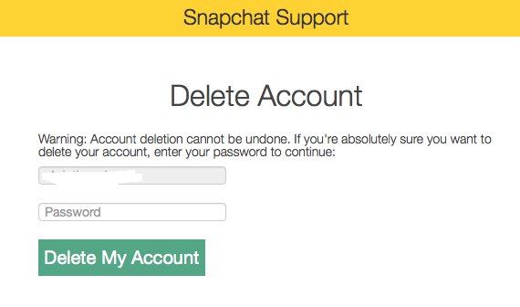 delete your Snapchat account