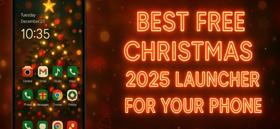 A festive Android screen using the Best Free Christmas 2025 Launcher for Your Phone with bright icons and a smooth seasonal layout.