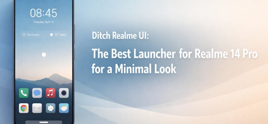 Best launcher for Realme 14 Pro showing a clean minimal home screen with simple icons and distraction free layout design