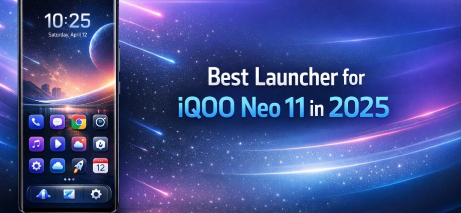 Best Launcher for iQOO Neo 11 in 2025 showing clean Android home screen with smooth layout, balanced icons, and modern customization design