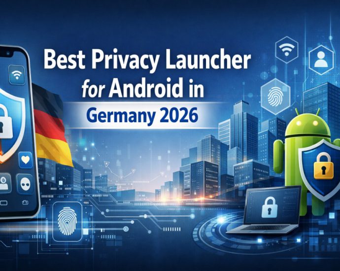 Best Privacy Launcher for Android in Germany 2026 showing a secure Android home screen designed for privacy focused German users